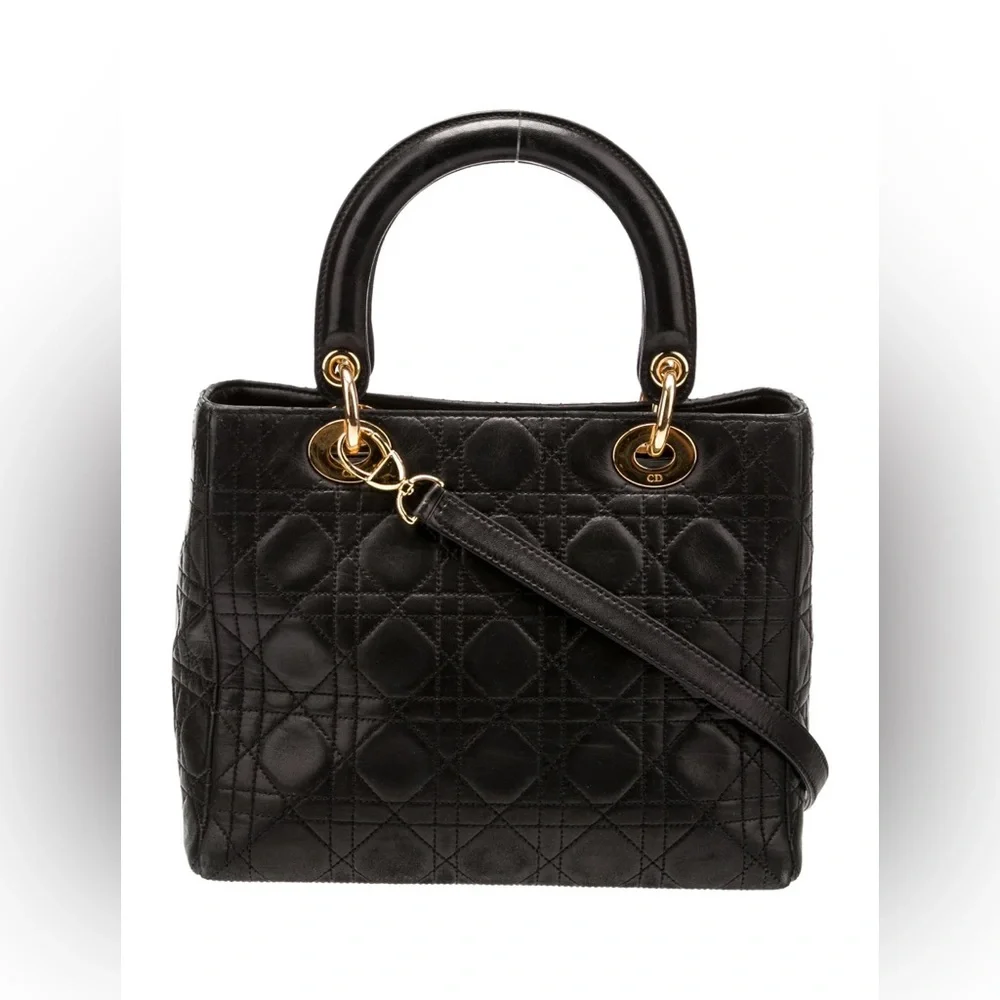 RARE Vintage Dior Lady Dior Bag Medium Cannage - Picture 3 of 13